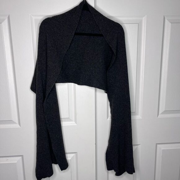 100% Cashmere Scarf Shrug Wrap Ribbed Knit RN 68299 - Picture 1 of 7